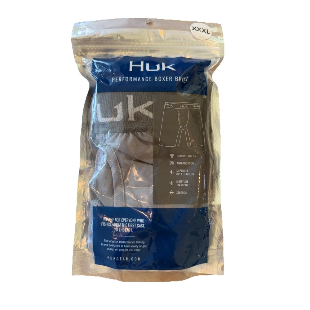 HUK Solid Gray Boxer Brief H5000043-018 Mens Size XXXL / 3XL NWT Underwear